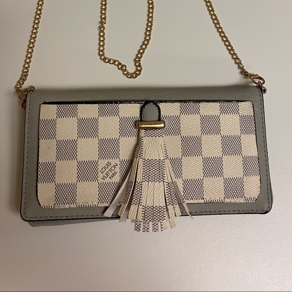 Upcycled LOUIS VUITTON Gray crossbody wallet